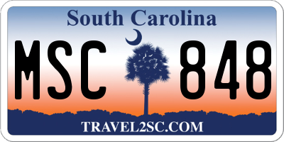 SC license plate MSC848