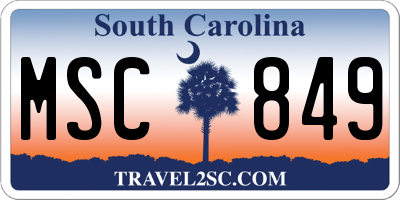 SC license plate MSC849