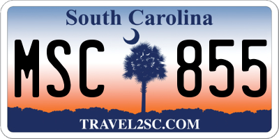 SC license plate MSC855
