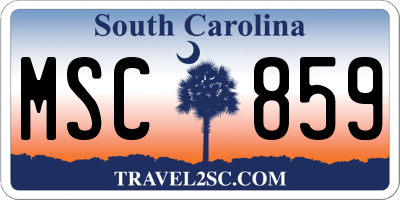 SC license plate MSC859