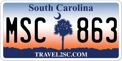 SC license plate MSC863