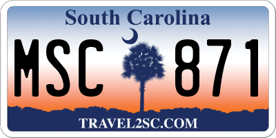 SC license plate MSC871