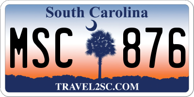 SC license plate MSC876
