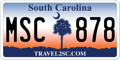 SC license plate MSC878