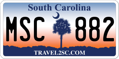SC license plate MSC882