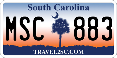 SC license plate MSC883
