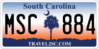 SC license plate MSC884