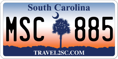 SC license plate MSC885