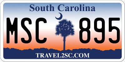 SC license plate MSC895