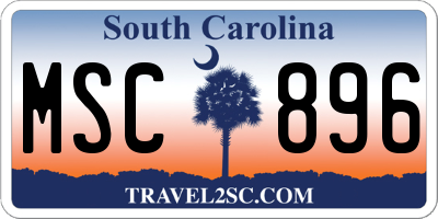 SC license plate MSC896