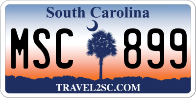 SC license plate MSC899