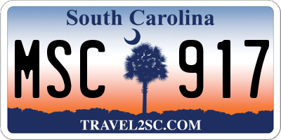 SC license plate MSC917