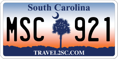 SC license plate MSC921