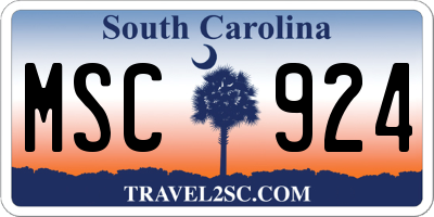 SC license plate MSC924