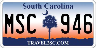 SC license plate MSC946