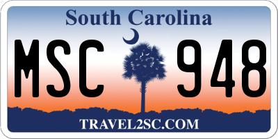 SC license plate MSC948