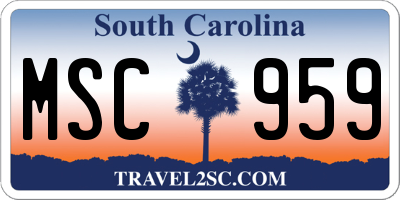 SC license plate MSC959