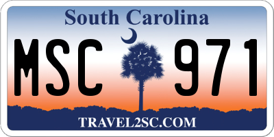 SC license plate MSC971