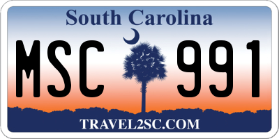 SC license plate MSC991