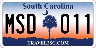 SC license plate MSD011