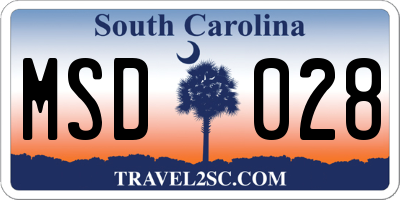 SC license plate MSD028