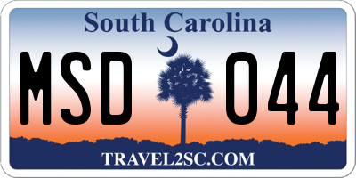SC license plate MSD044