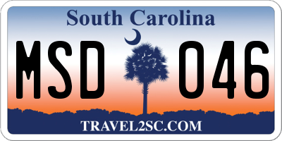 SC license plate MSD046