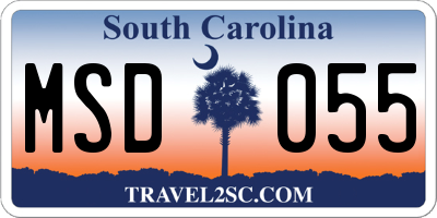SC license plate MSD055