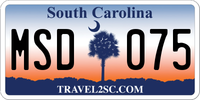 SC license plate MSD075