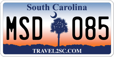 SC license plate MSD085