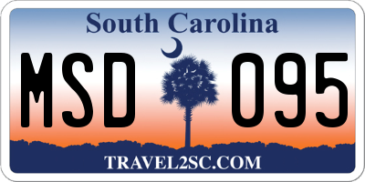 SC license plate MSD095