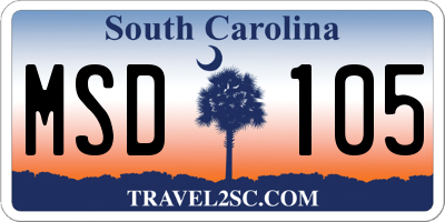 SC license plate MSD105