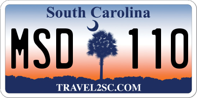 SC license plate MSD110