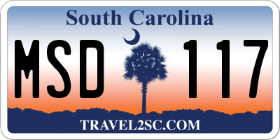 SC license plate MSD117