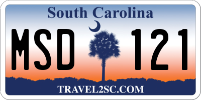 SC license plate MSD121
