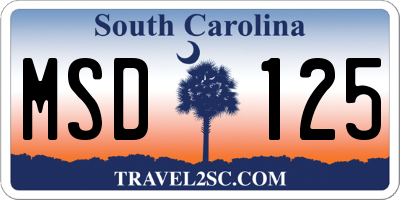 SC license plate MSD125