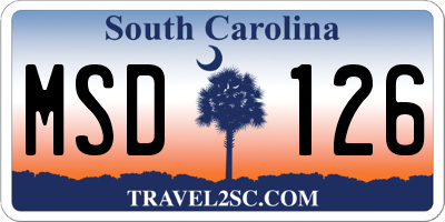 SC license plate MSD126