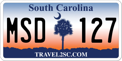 SC license plate MSD127