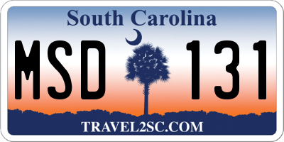 SC license plate MSD131