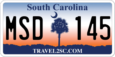 SC license plate MSD145
