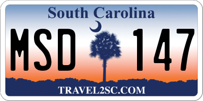 SC license plate MSD147