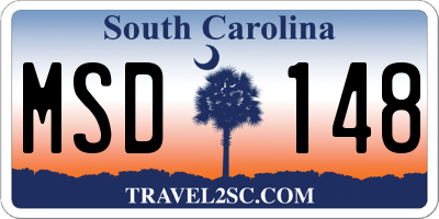 SC license plate MSD148