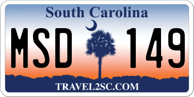 SC license plate MSD149