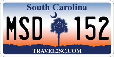 SC license plate MSD152