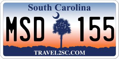 SC license plate MSD155