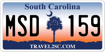 SC license plate MSD159