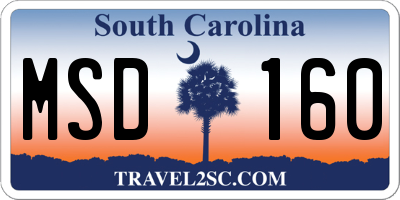 SC license plate MSD160