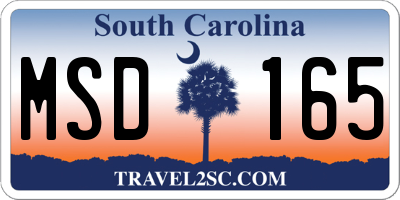 SC license plate MSD165