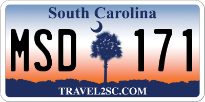 SC license plate MSD171