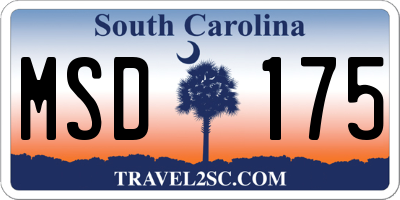SC license plate MSD175